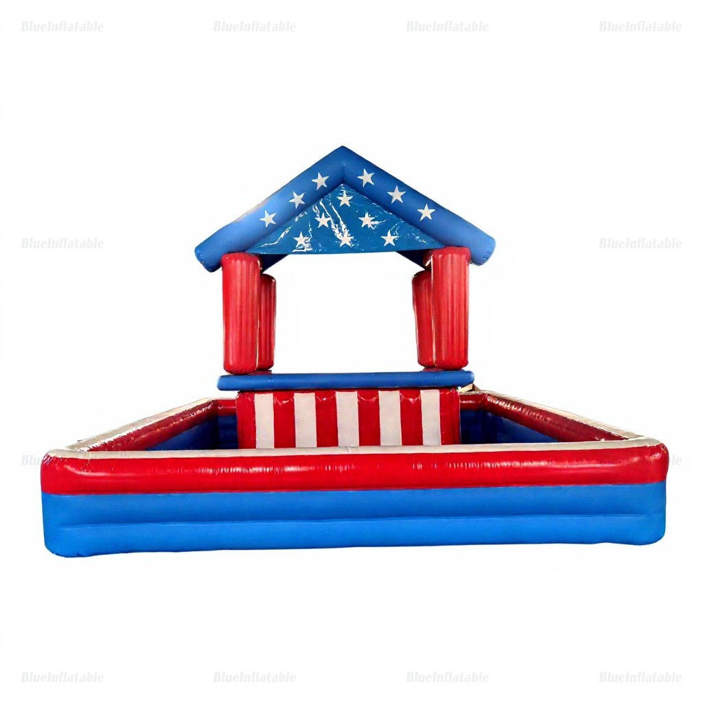 Patriotic Stripes & Stars Inflatable Pool Bar Table - Image 2
