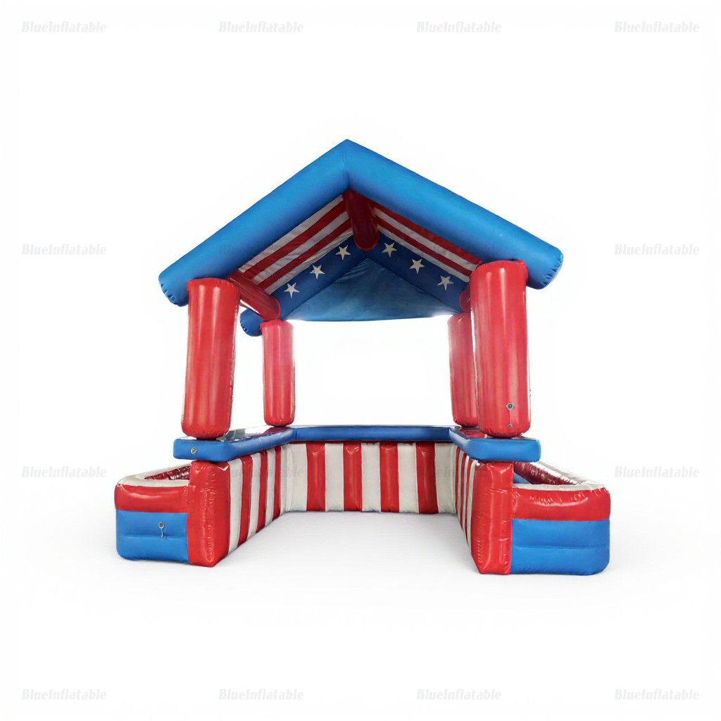 Patriotic Stripes & Stars Inflatable Pool Bar Table - Image 5