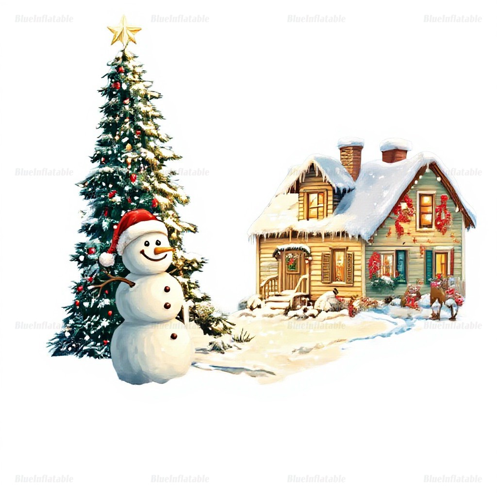 Christmas Inflatable Snow Globe Photo Booth with Tunnel - Image 2