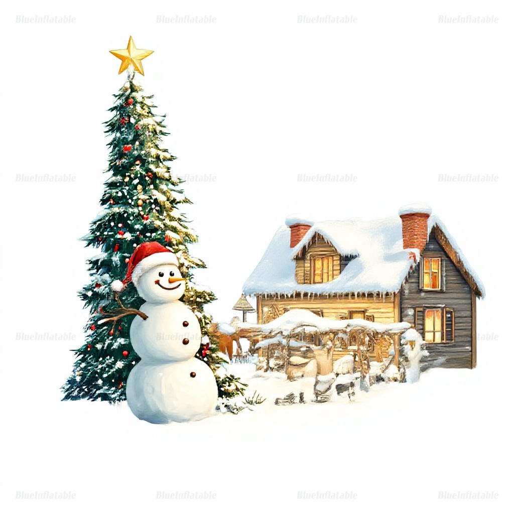 Inflatable Christmas Snow Globe with Blowing Snow Effect - Image 2