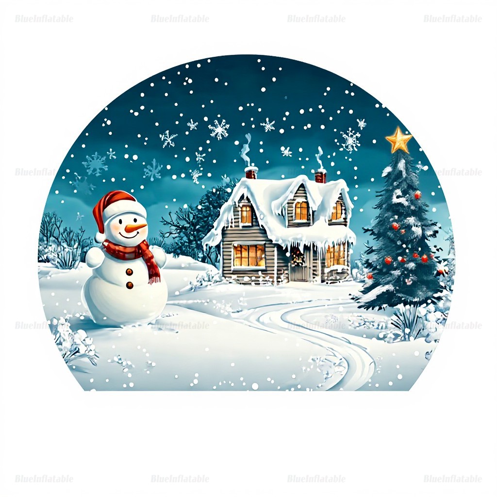 Inflatable Christmas Snow Globe with Blowing Snow Effect - Image 3