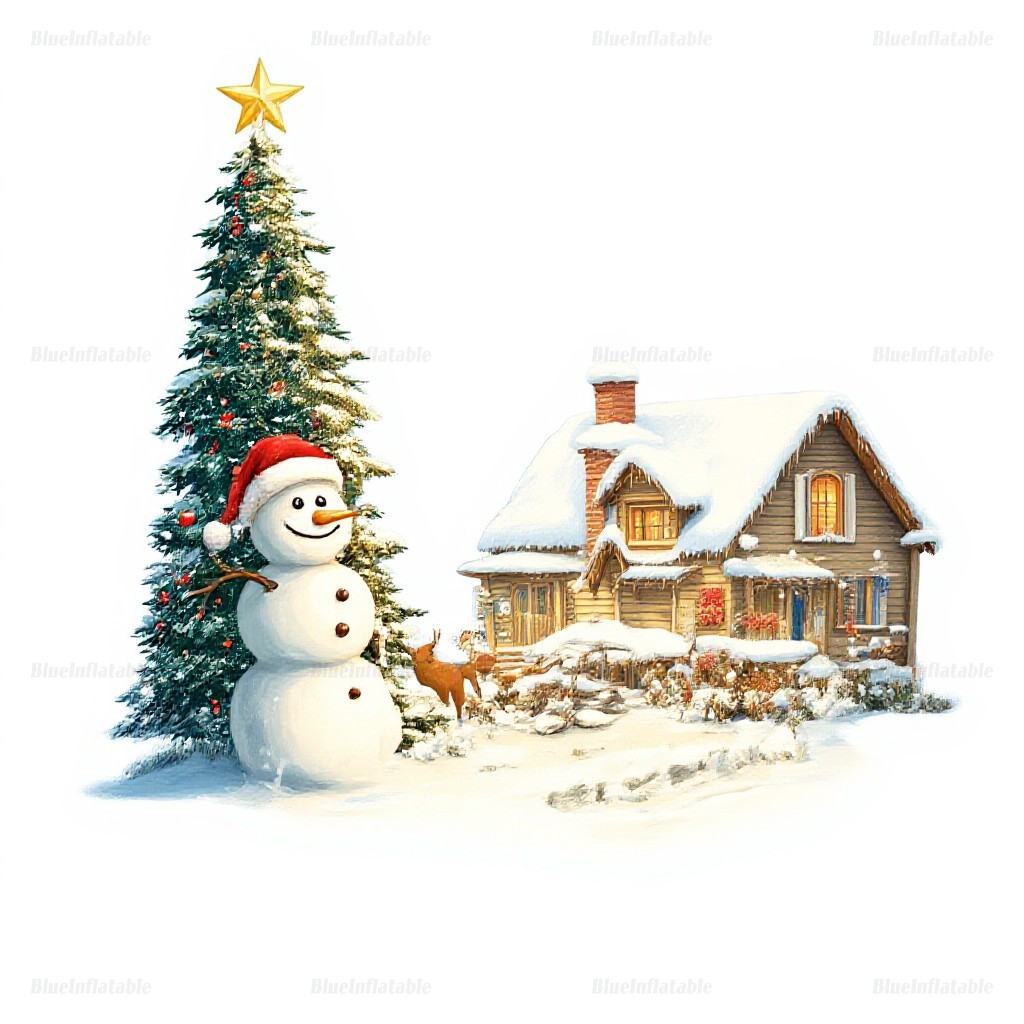 Inflatable Christmas Snowman Santa Snow Globe - Image 4