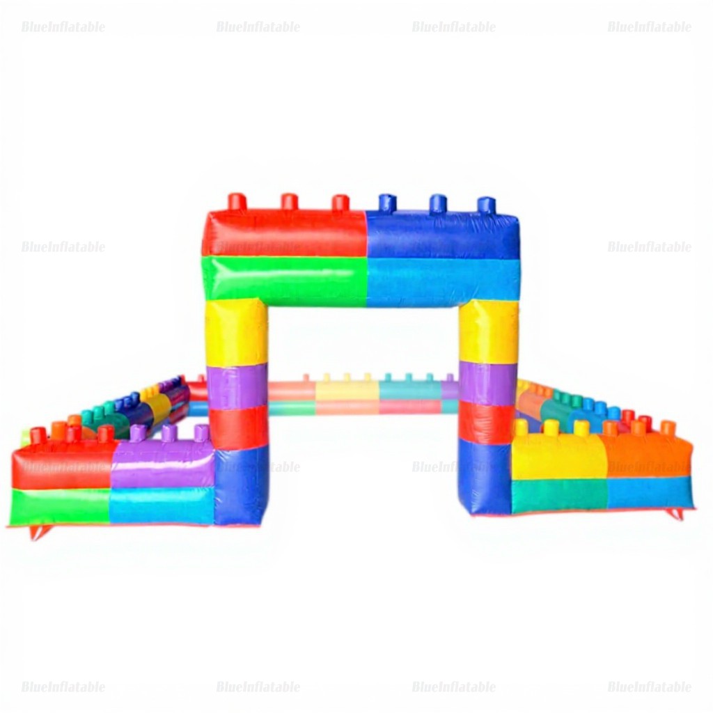 Building Blocks Inflatable Playground with Fences Rental