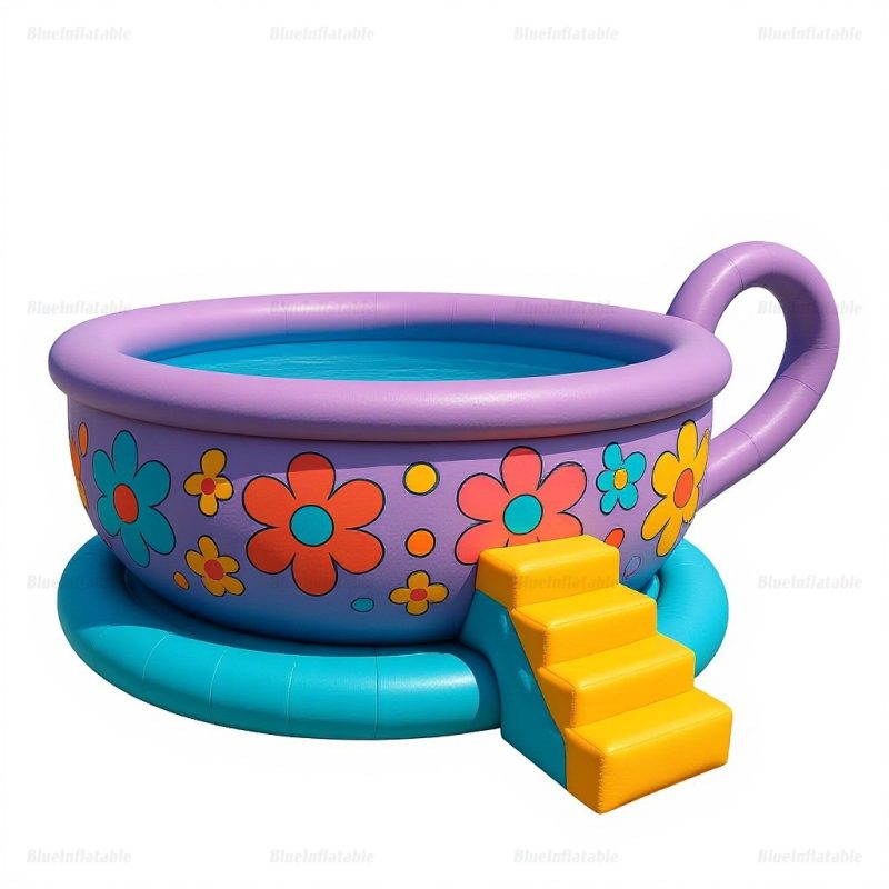 Inflatable Teacup Pool & Water Slide Play Set