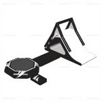 Black Inflatable Water Trampoline with Slide & Launch Pad