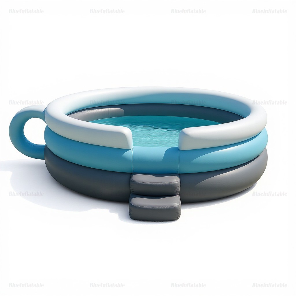 Teacup Shaped Inflatable Pool and Water Slide