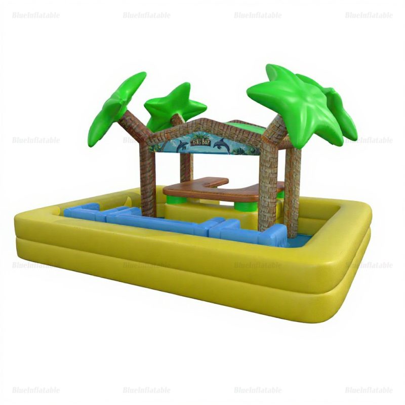 Inflatable Tiki Bar Lounge Float for Pool Parties