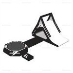 Black Inflatable Water Trampoline with Slide & Launch Pad