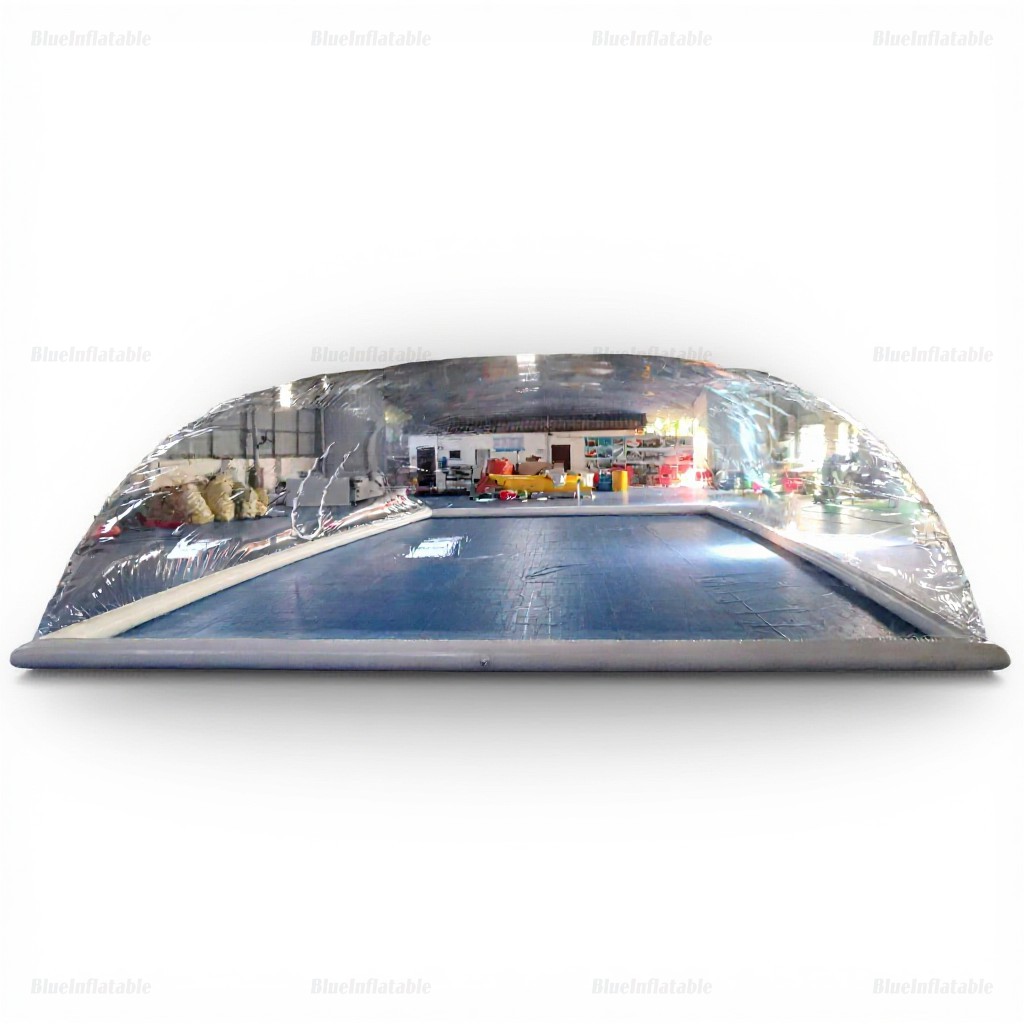 Transparent Inflatable Pool Dome with Roof Cover - Image 3