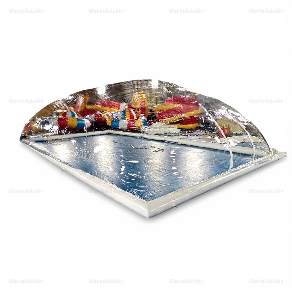 Transparent Inflatable Pool Dome with Roof Cover - Image 4