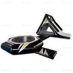 Black Inflatable Water Trampoline with Slide & Launch Pad