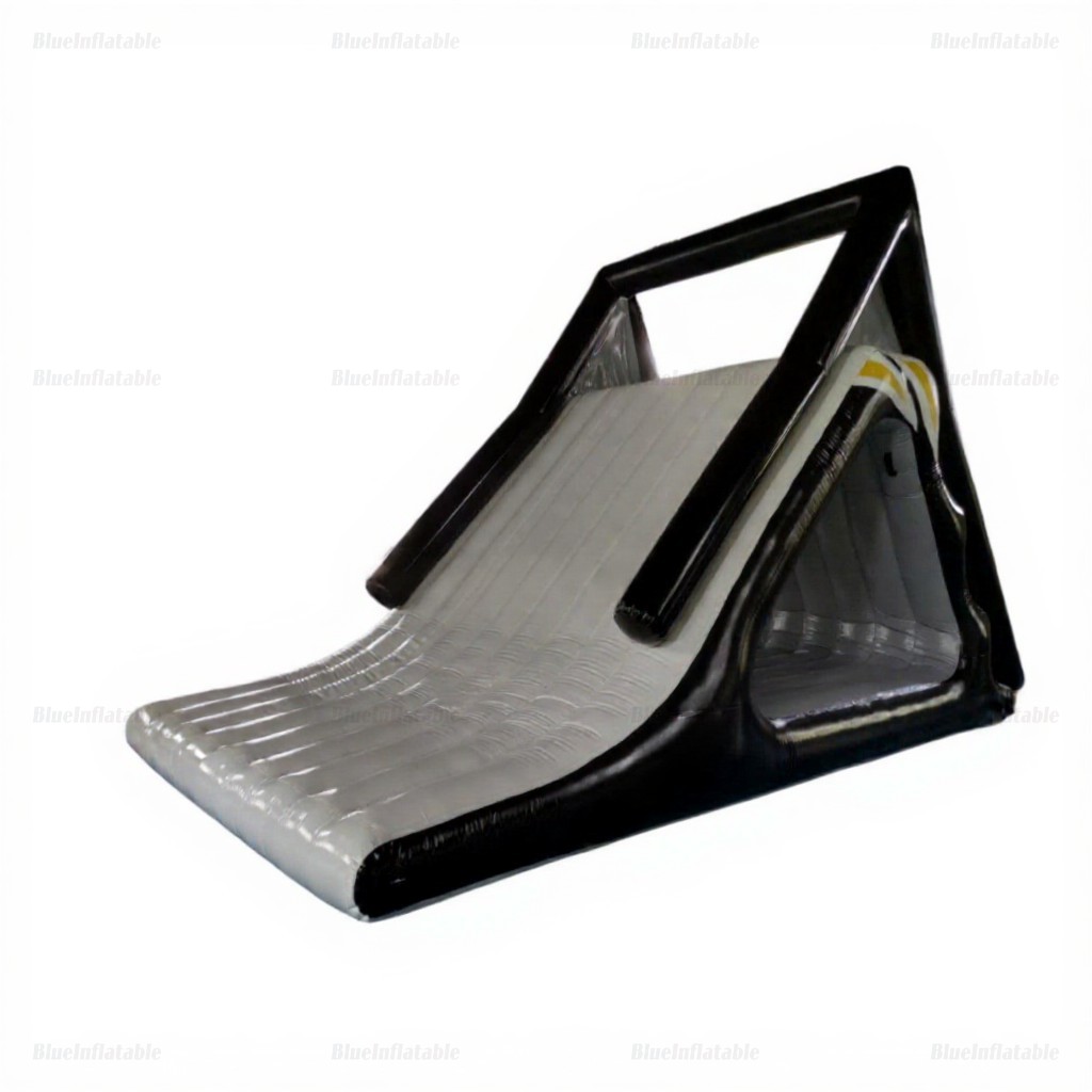 Black Inflatable Water Trampoline with Slide & Launch Pad - Image 5