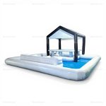 Inflatable Pool Bar and Sofa with Water Park Slide