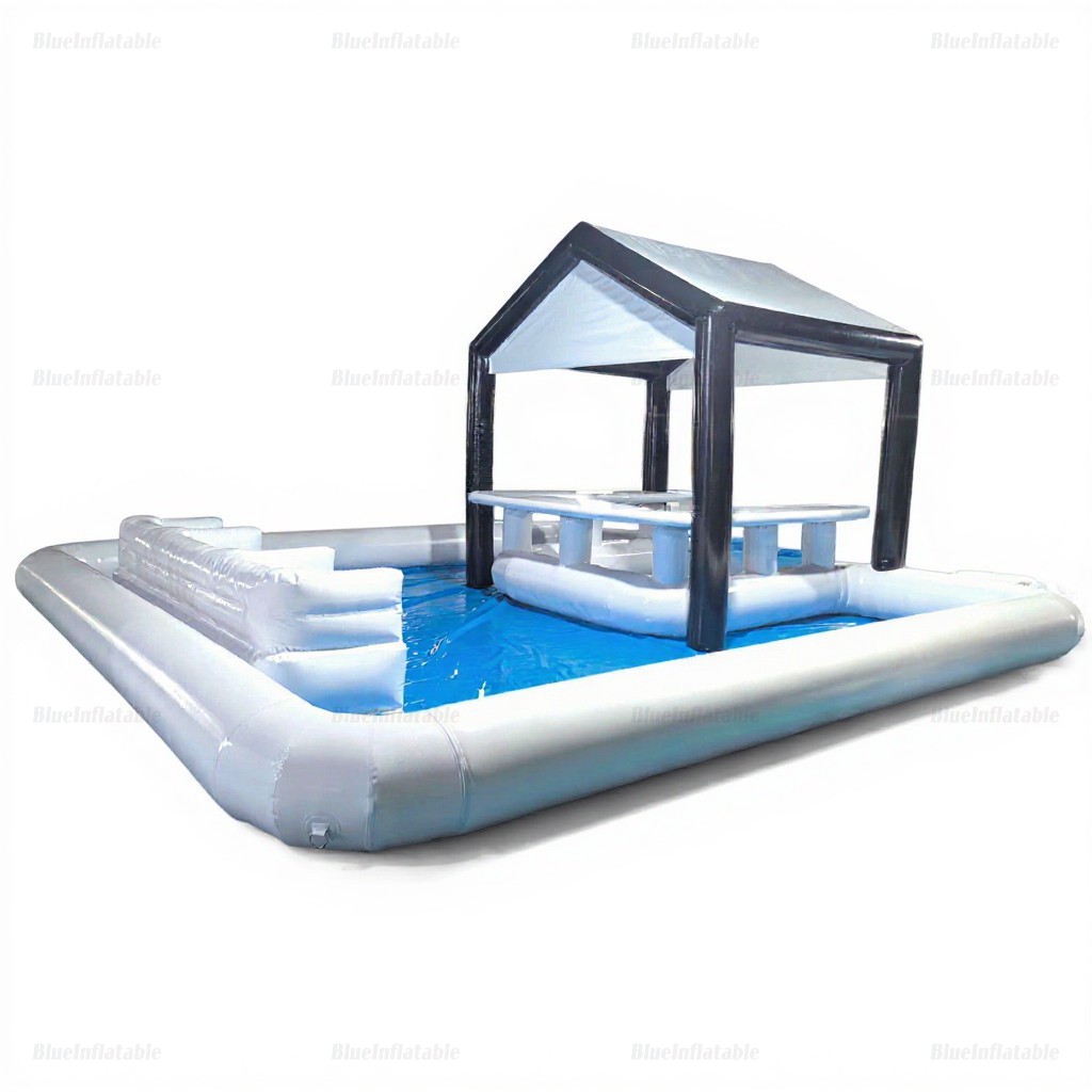 Inflatable Pool Bar and Sofa with Water Park Slide - Image 3