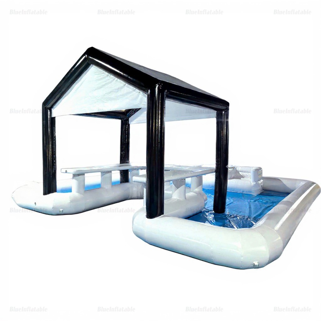 Inflatable Pool Bar and Sofa with Water Park Slide - Image 4