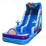 Ariel Mermaid Inflatable Water Slide Rental with Pool