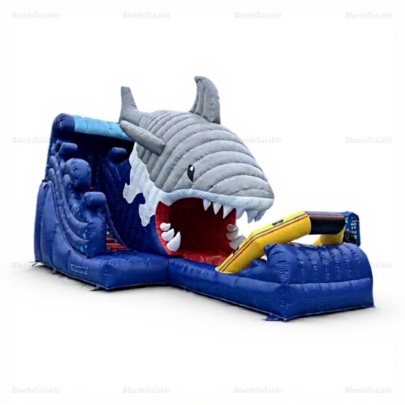 Giant Shark Inflatable Water Slide with Pool