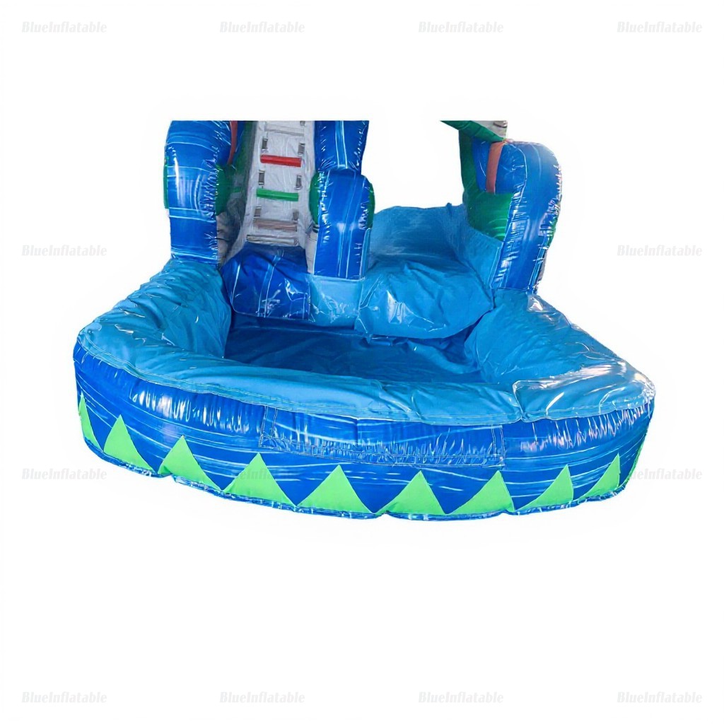 Tropical Blue Palm Inflatable Water Slide & Pool Bouncer - Image 5