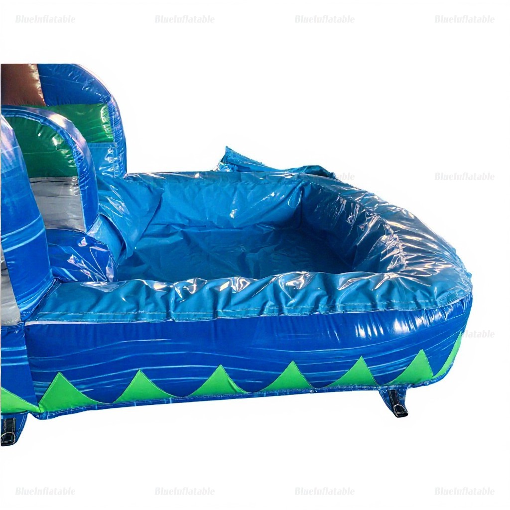 Tropical Blue Palm Inflatable Water Slide & Pool Bouncer - Image 6