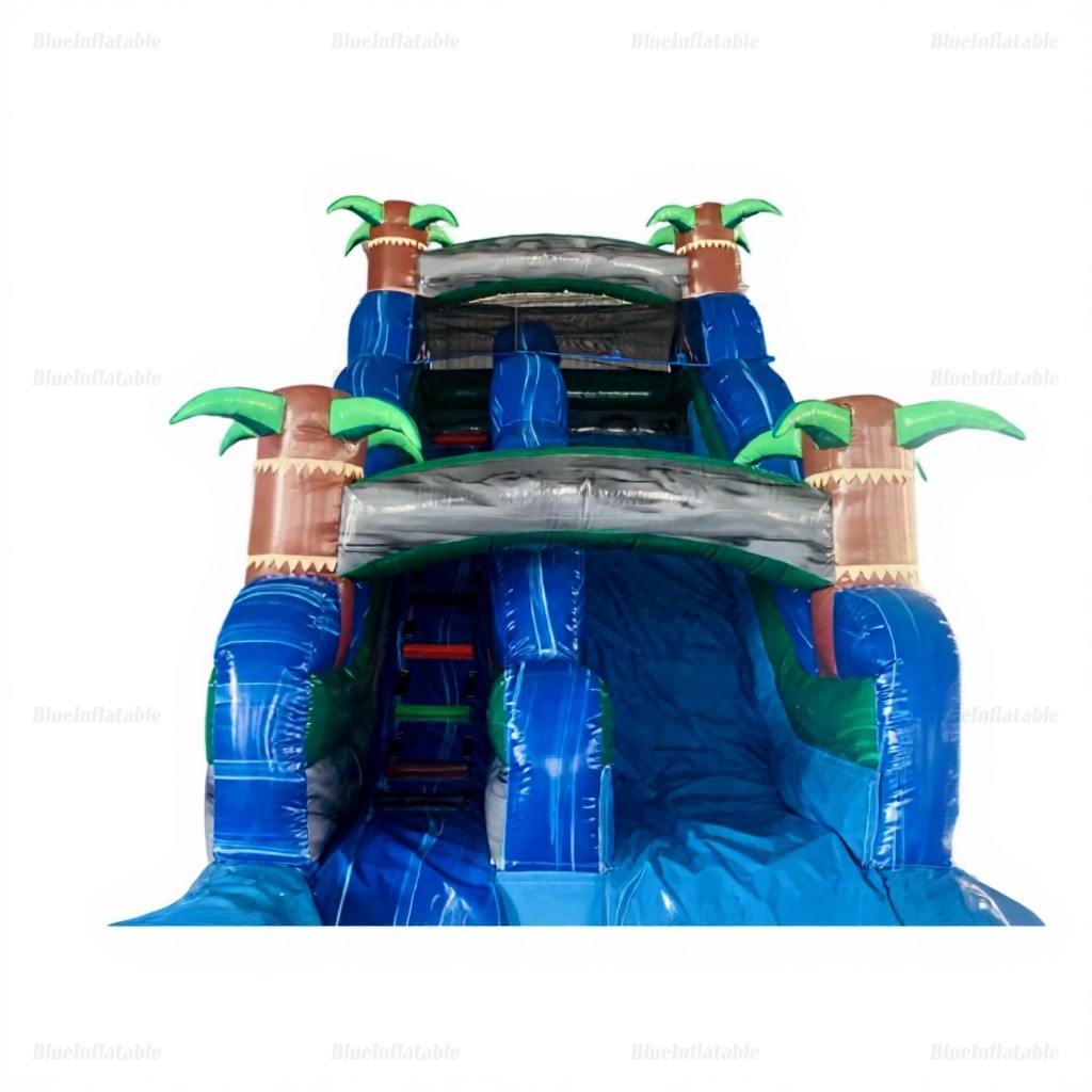Tropical Blue Palm Inflatable Water Slide & Pool Bouncer - Image 8