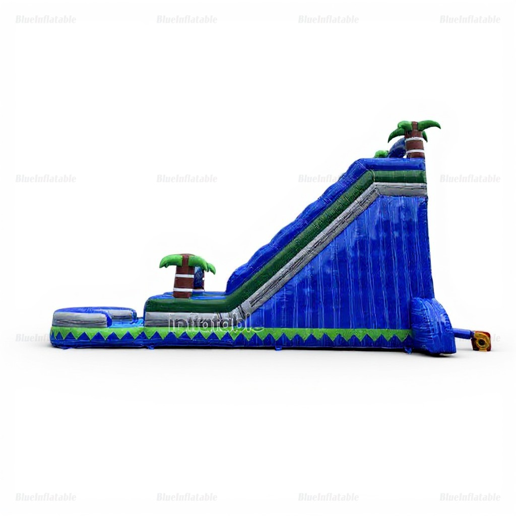 Blue Marble Wave Jungle Inflatable Water Slide with Pool - Image 8
