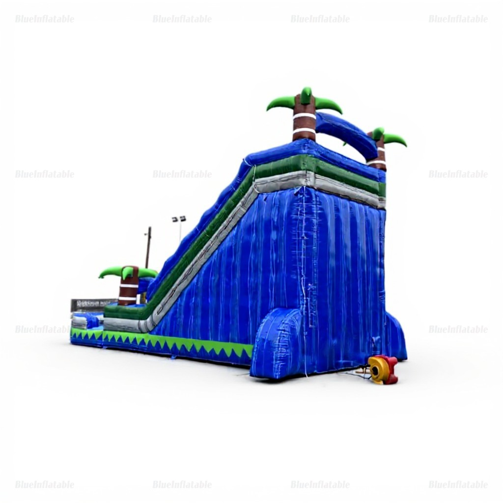 Blue Marble Wave Jungle Inflatable Water Slide with Pool - Image 10