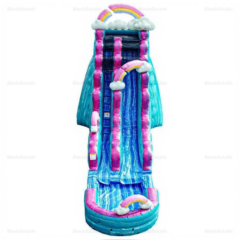 Commercial Rainbow Clouds Inflatable Water Slide