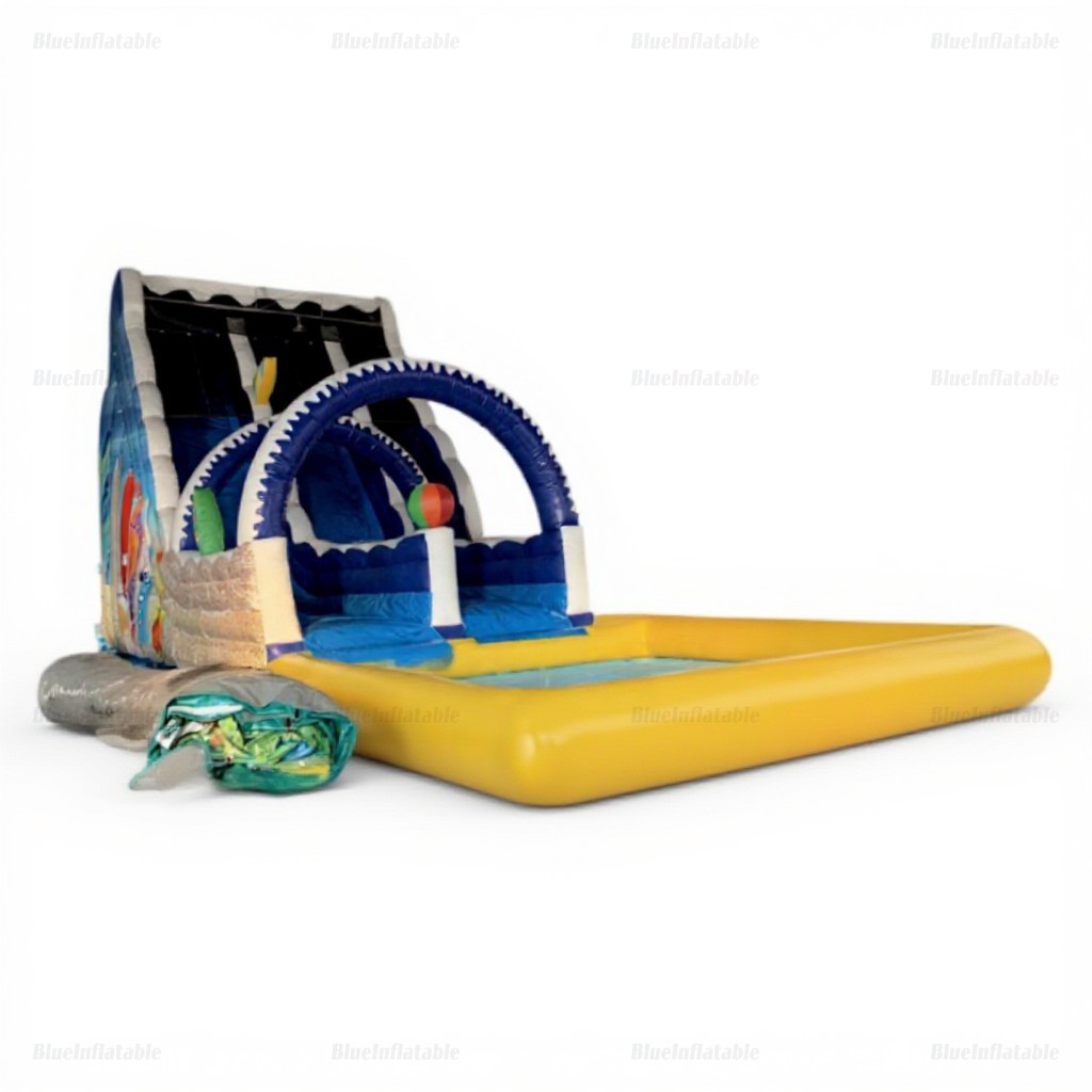 Giant Commercial Inflatable Surf Water Slide with Pool - Image 3