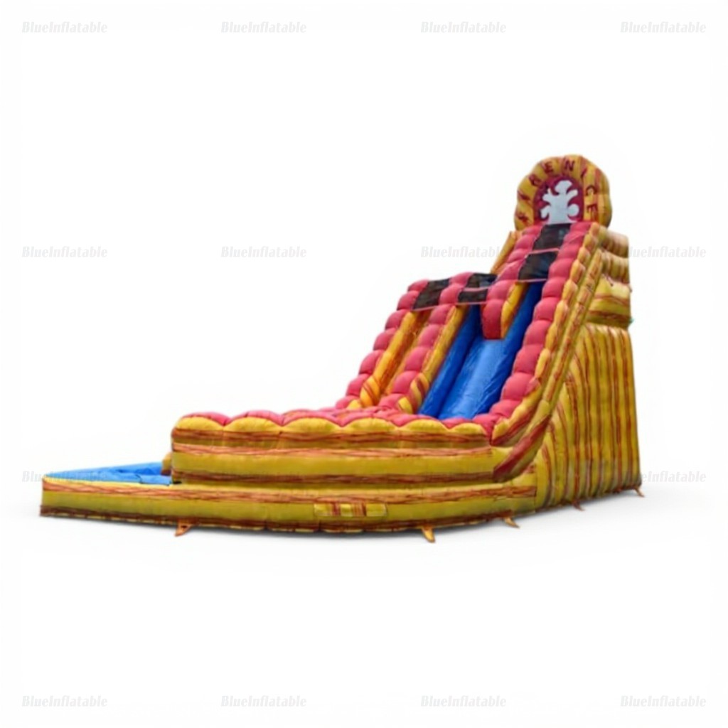 Commercial Dual Lane Curved Inflatable Water Slide Playground