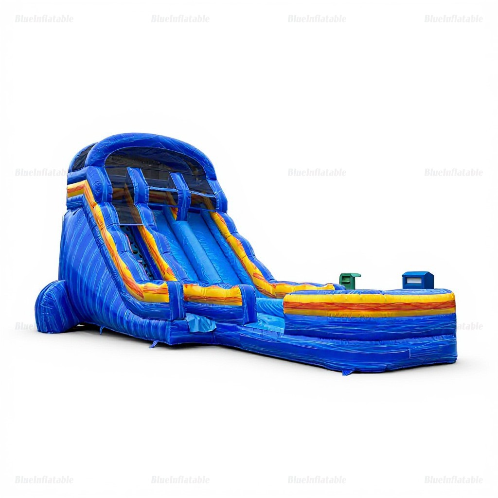 Dual Lane Commercial Inflatable Water Slide & Pool Combo - Image 5