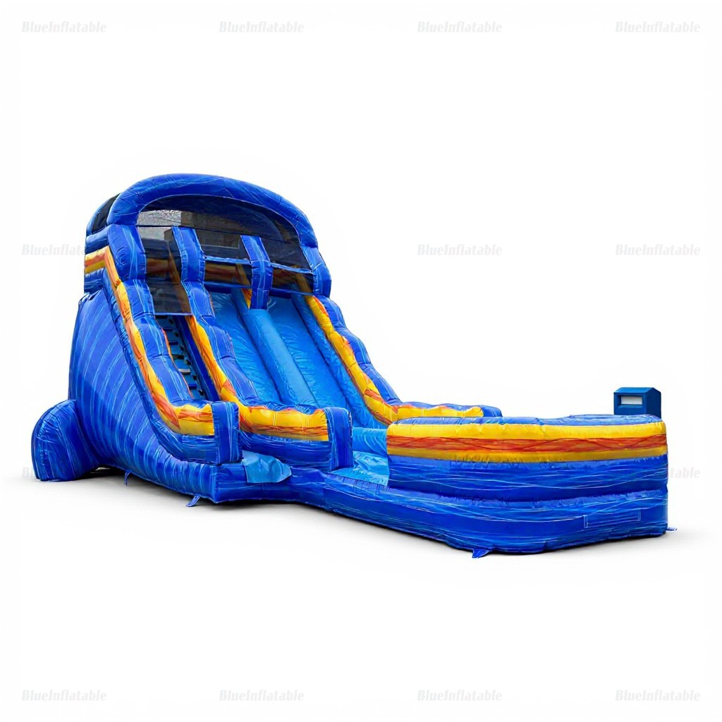Dual Lane Commercial Inflatable Water Slide & Pool Combo - Image 6