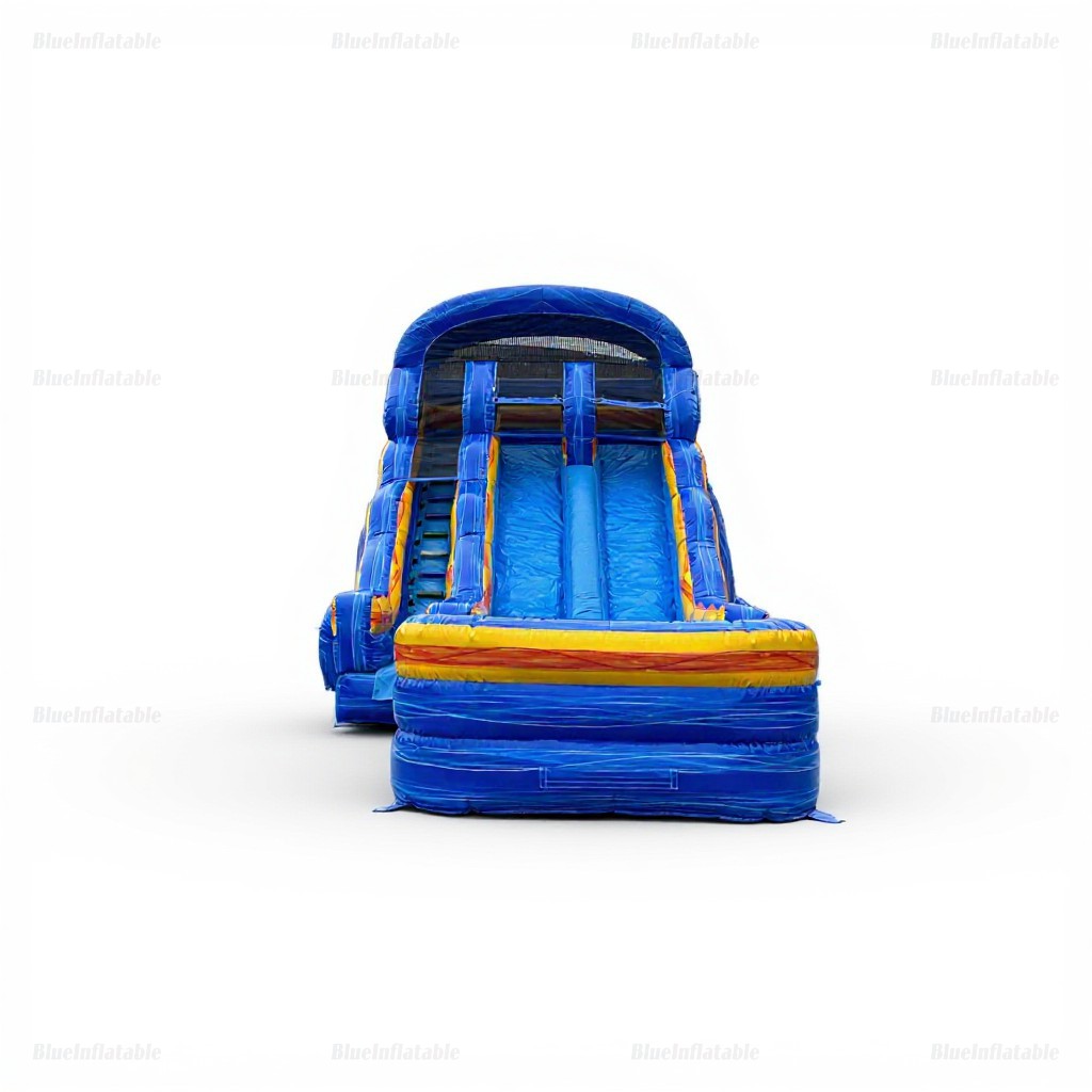 Dual Lane Commercial Inflatable Water Slide & Pool Combo - Image 7