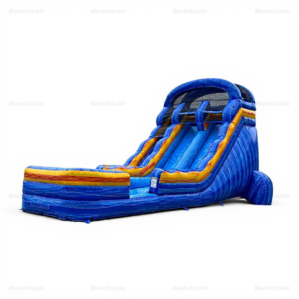 Dual Lane Commercial Inflatable Water Slide & Pool Combo - Image 8