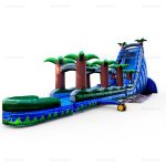 Large Commercial Tropical Inflatable Water Slide & Slip N Slide