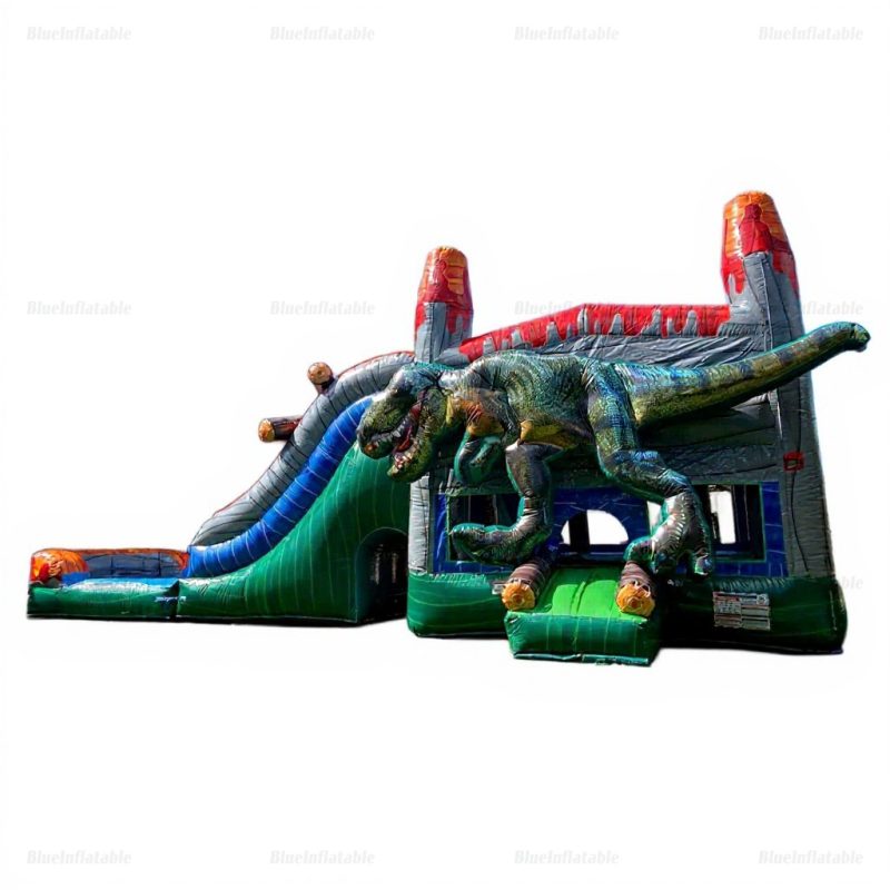 Dinosaur Inflatable Water Slide and Bounce House with Pool