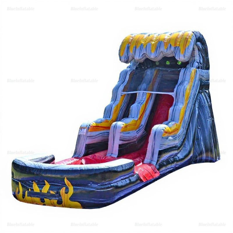 Flame Double Inflatable Water Slide with Splash Pool