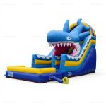 Giant Shark Inflatable Water Slide with Pool