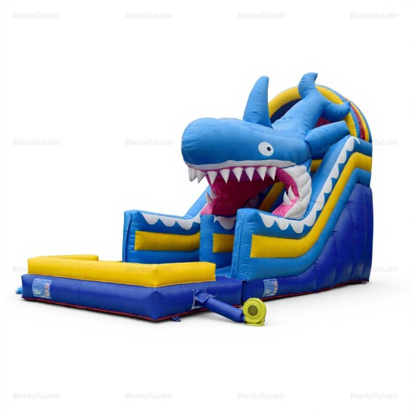 Giant Shark Inflatable Water Slide with Pool