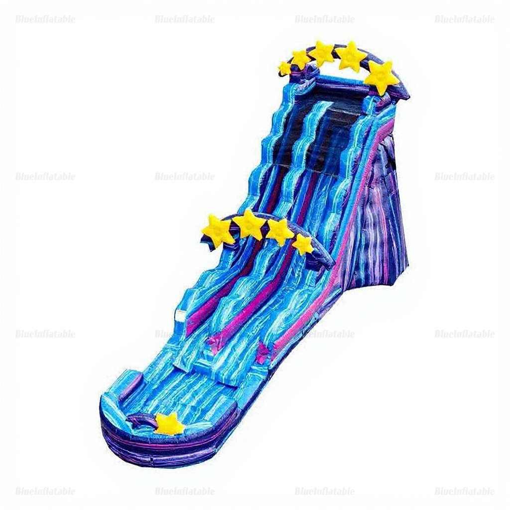 Galaxy Commercial Inflatable Water Slide with Pool and Stars