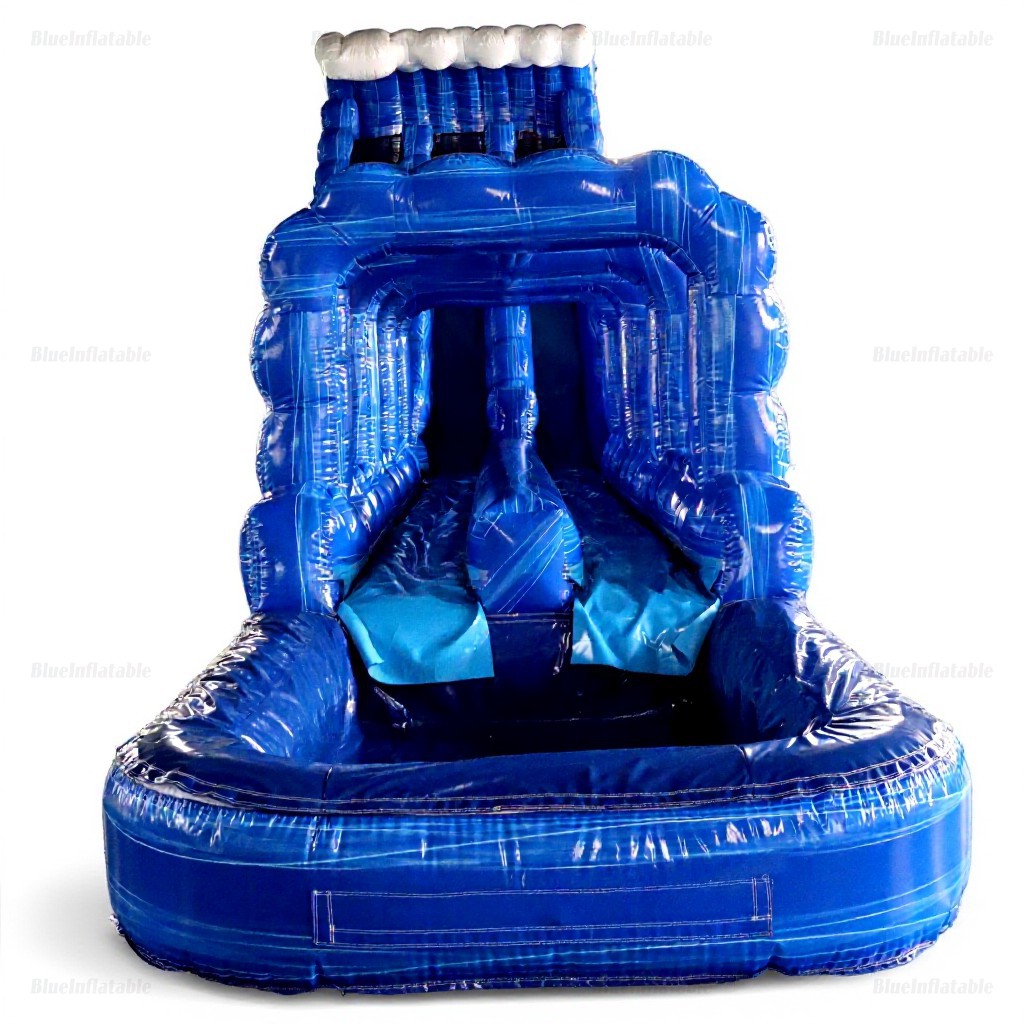 Blue Crush Double Lane Inflatable Water Slide & Pool - Image 12