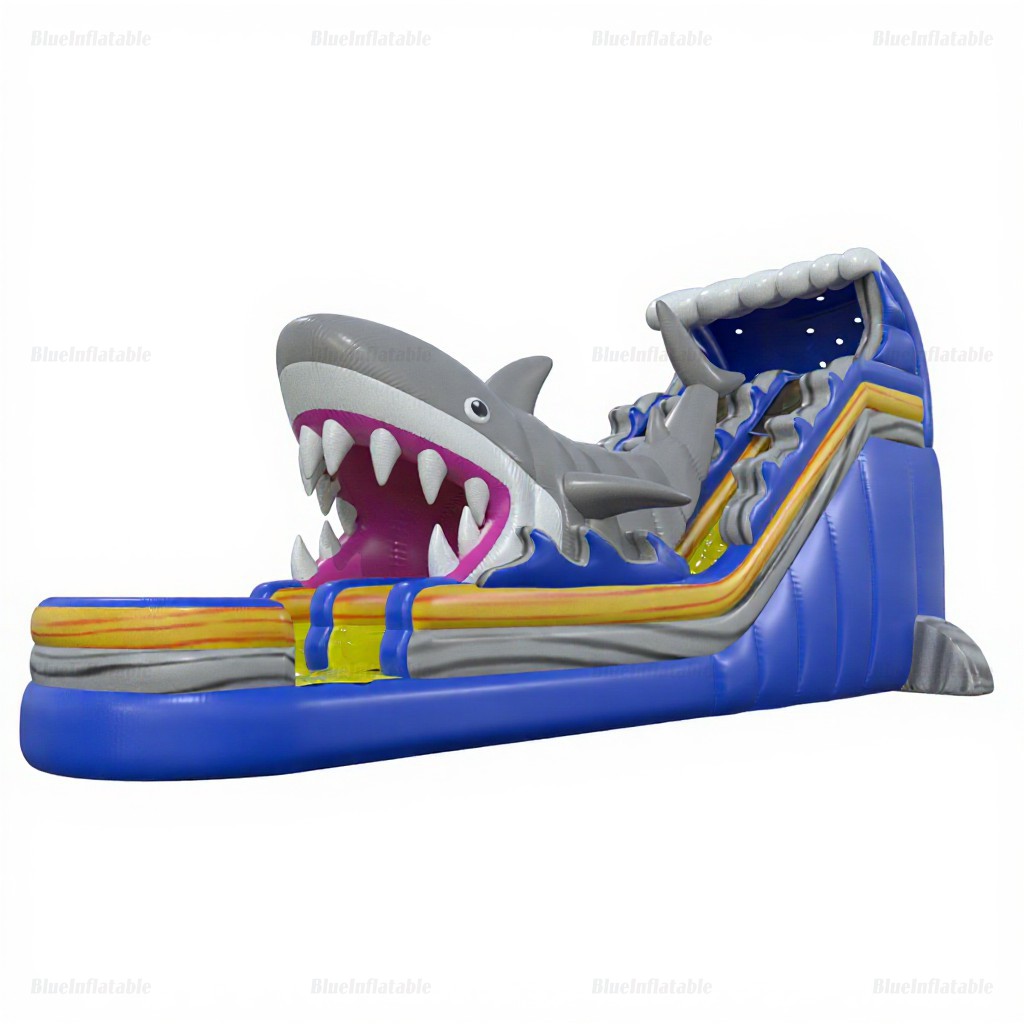 Giant Shark Dual Lane Inflatable Pool Water Slide