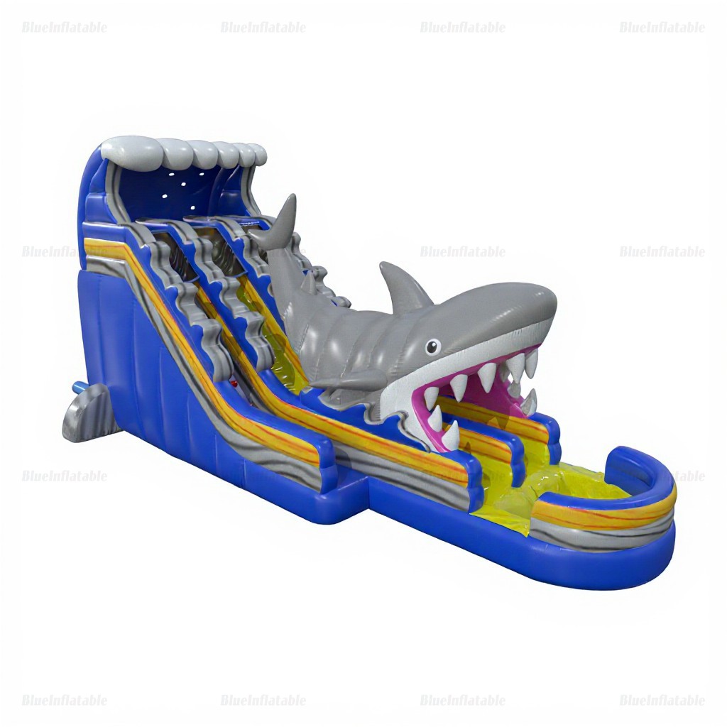 Giant Shark Dual Lane Inflatable Pool Water Slide - Image 5