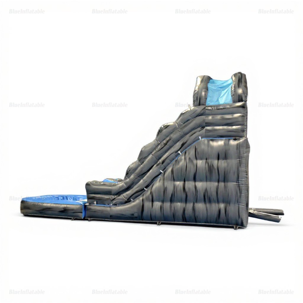 Gray Marble Inflatable Wave Water Slide for Kids Parties - Image 2