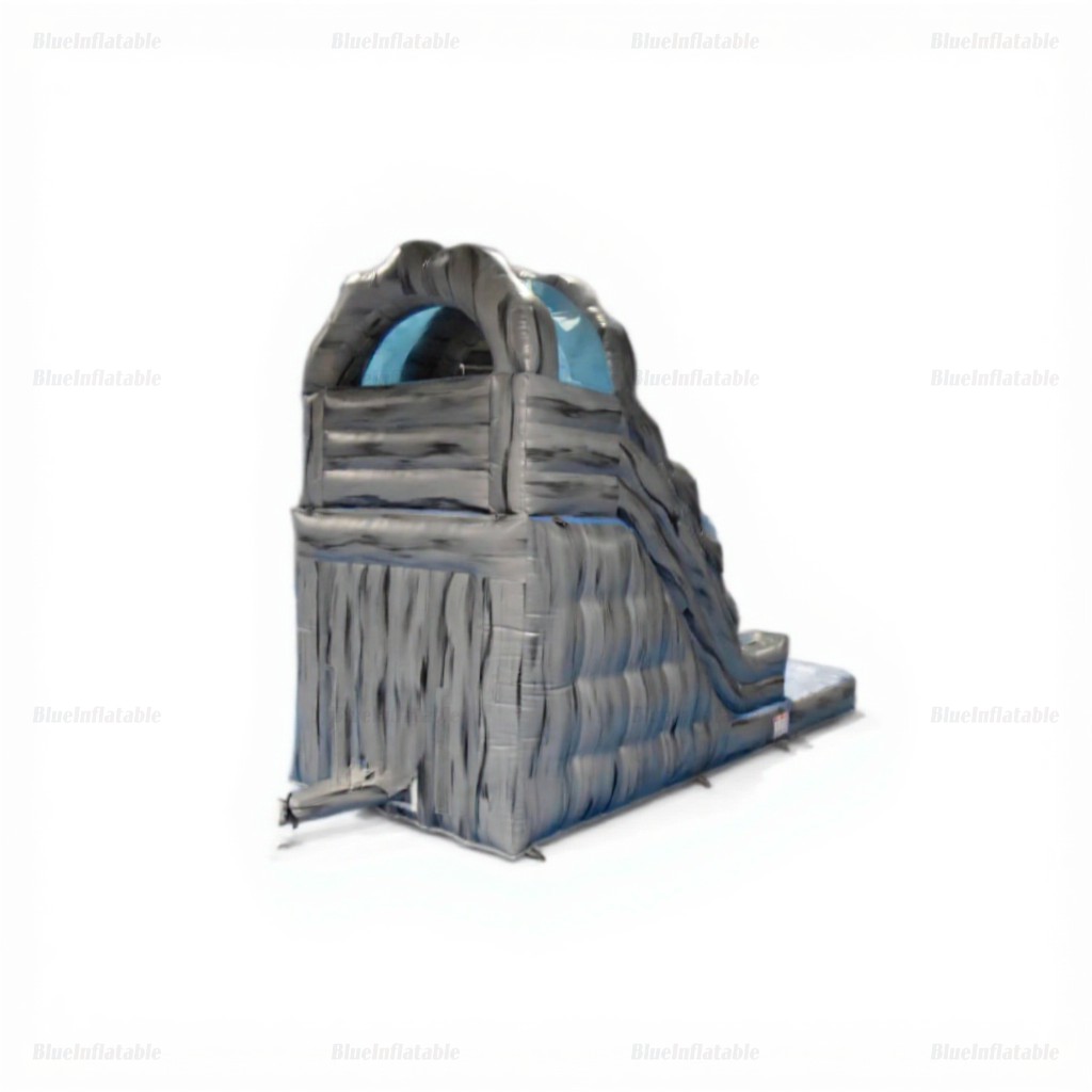Gray Marble Inflatable Wave Water Slide for Kids Parties - Image 4
