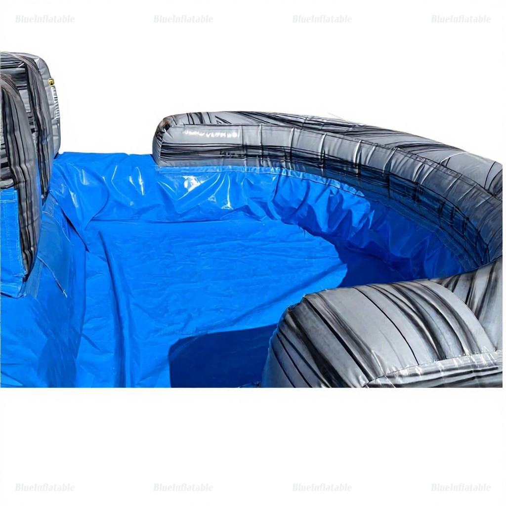 Grey Marble Inflatable Water Slide with Pool - Image 2