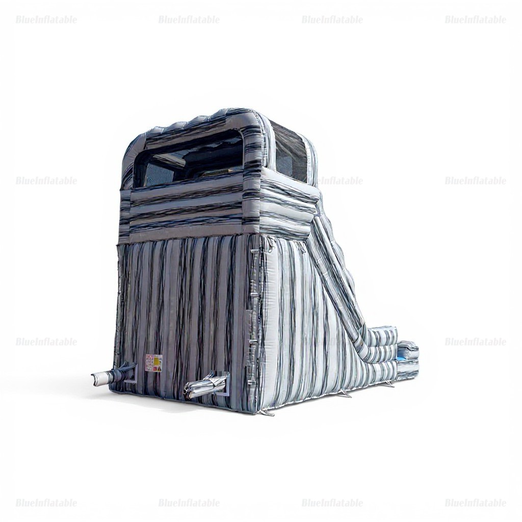 Grey Marble Inflatable Water Slide with Pool - Image 8