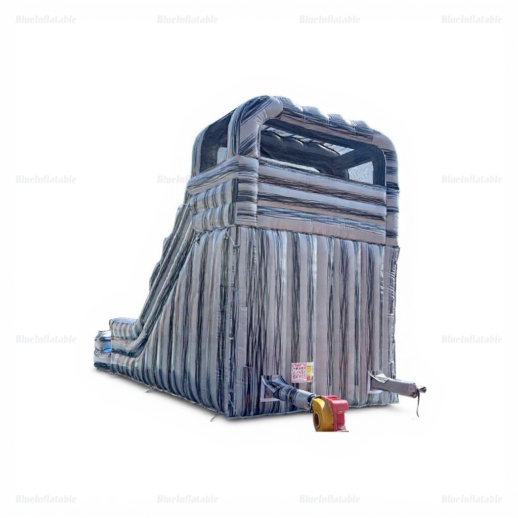 Grey Marble Inflatable Water Slide with Pool - Image 9