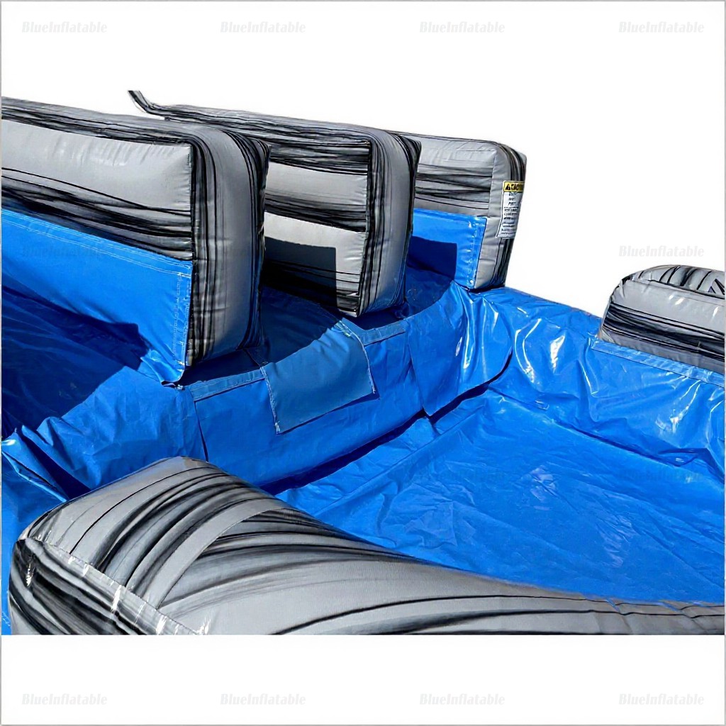 Grey Marble Inflatable Water Slide with Pool - Image 10