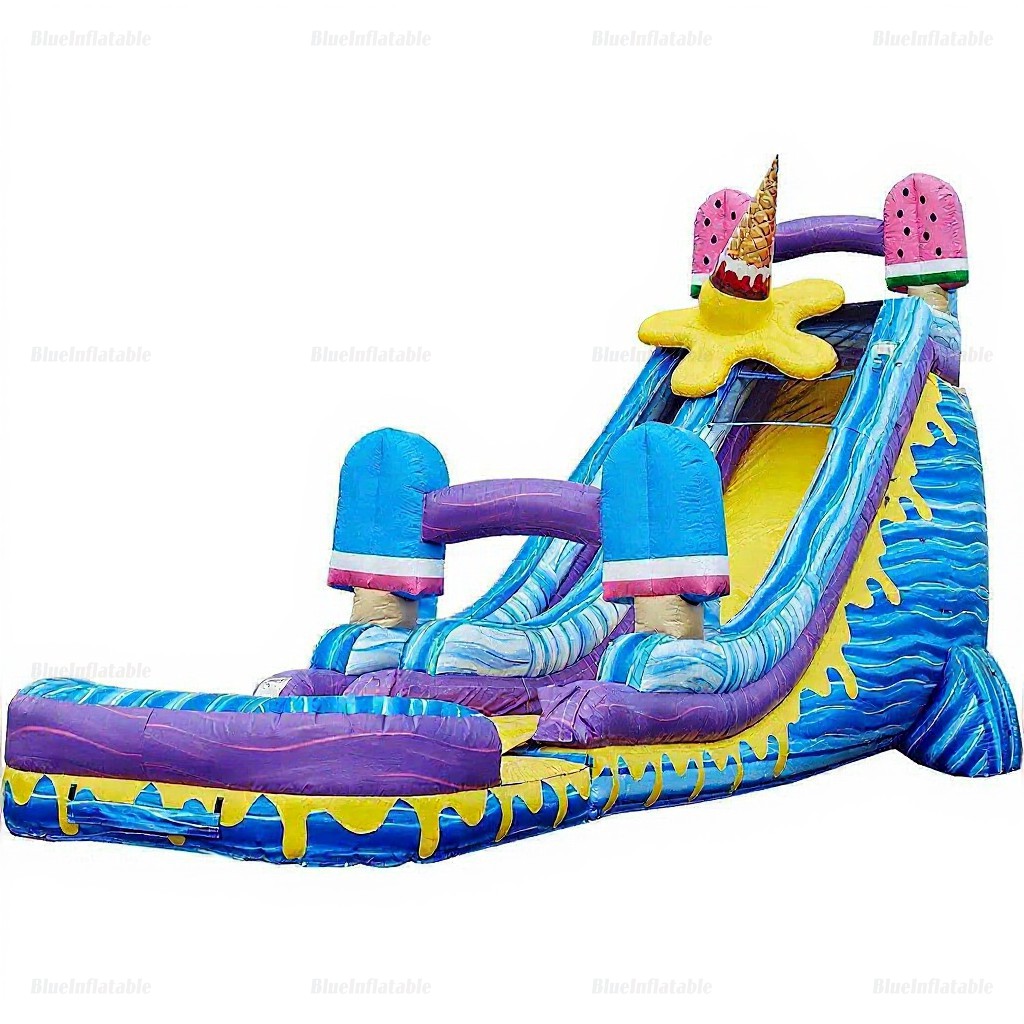 Ice Pops Inflatable Water Slide with Deep Pool