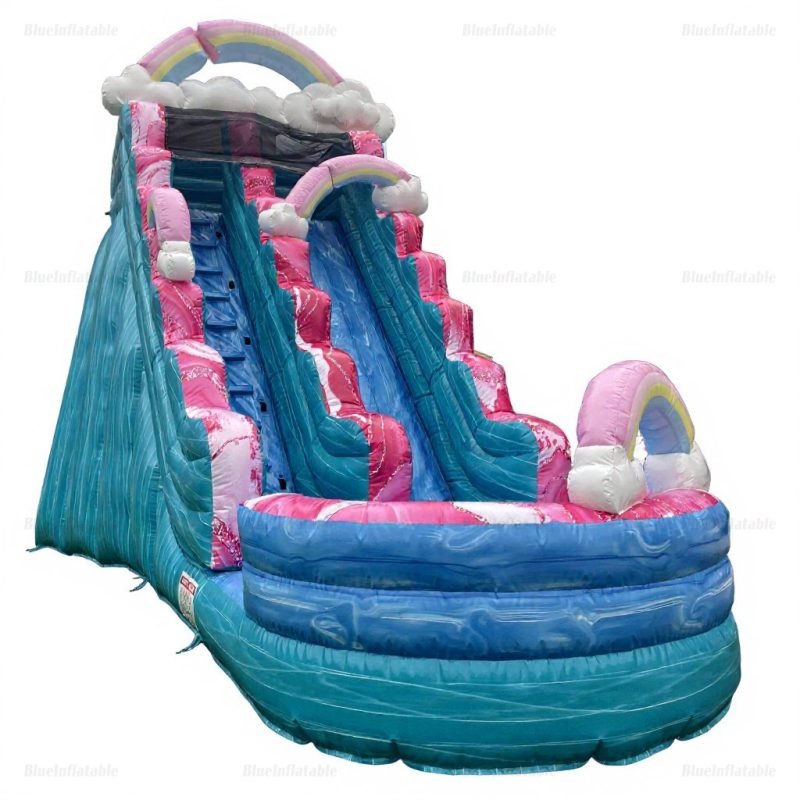 Rainbow Inflatable Water Slide & Bounce Pool